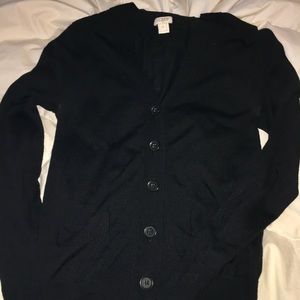 J.Crew black merino wool cardigan